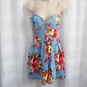 Cotton Floral Spaghetti Strap Dress with Pockets!